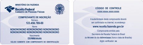 Comprovante de inscrição no CPF Novo CPF