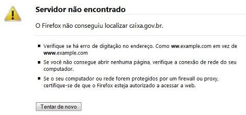 Site da Caixa fora do ar