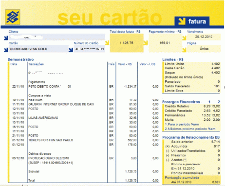 Como conferir a fatura do cartão ? - Crédito ou Débito