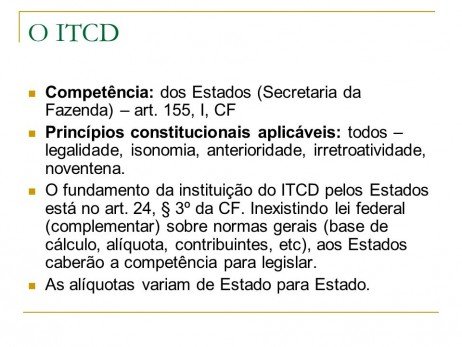 Entendendo as leis do ITCD